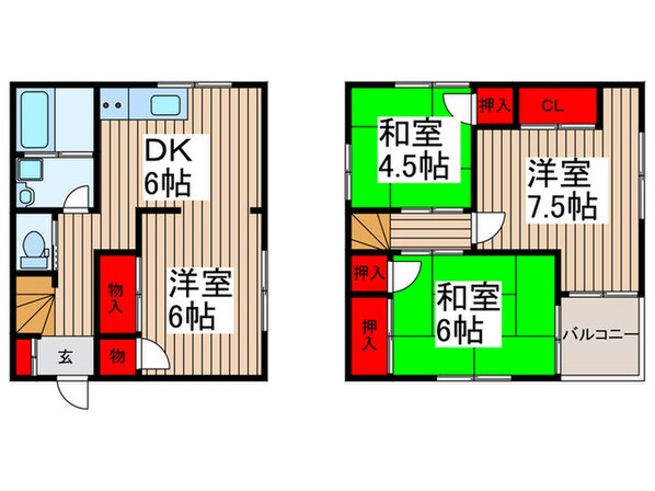 朝霞根岸台戸建の物件間取画像